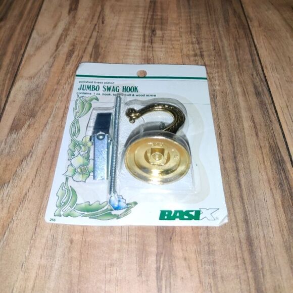 Basix Jumbo Swag Hook Gold Color Polished Brass Plated - Picture 1 of 5